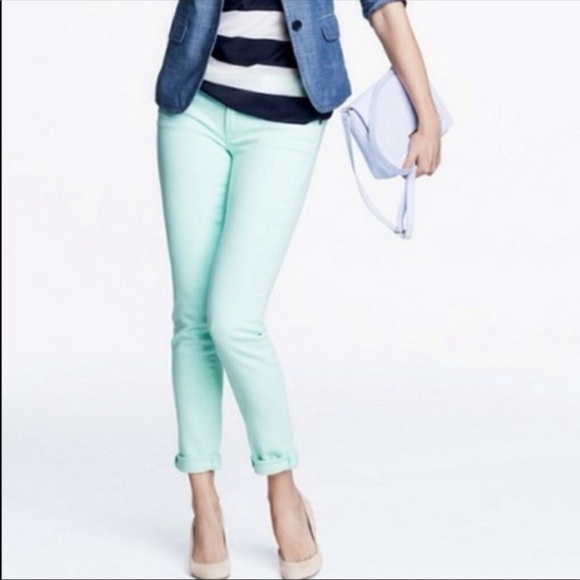 J. Crew Pants - J. Crew Mid Rise Toothpick Ankle Pant Mint Green